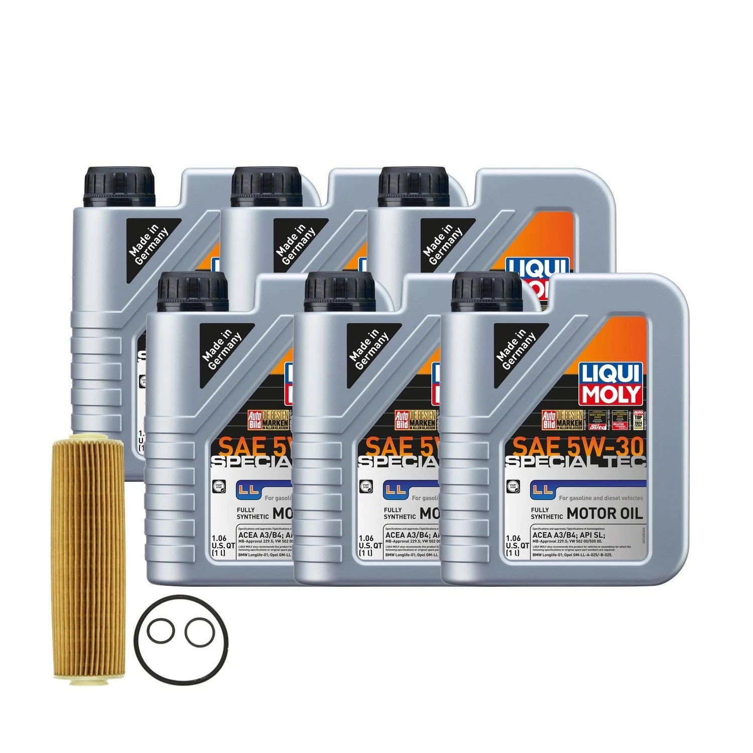 6L Liqui Moly Special Tec LL 5W30 Oil Change Kit for Mercedes C250 (2011–2015)