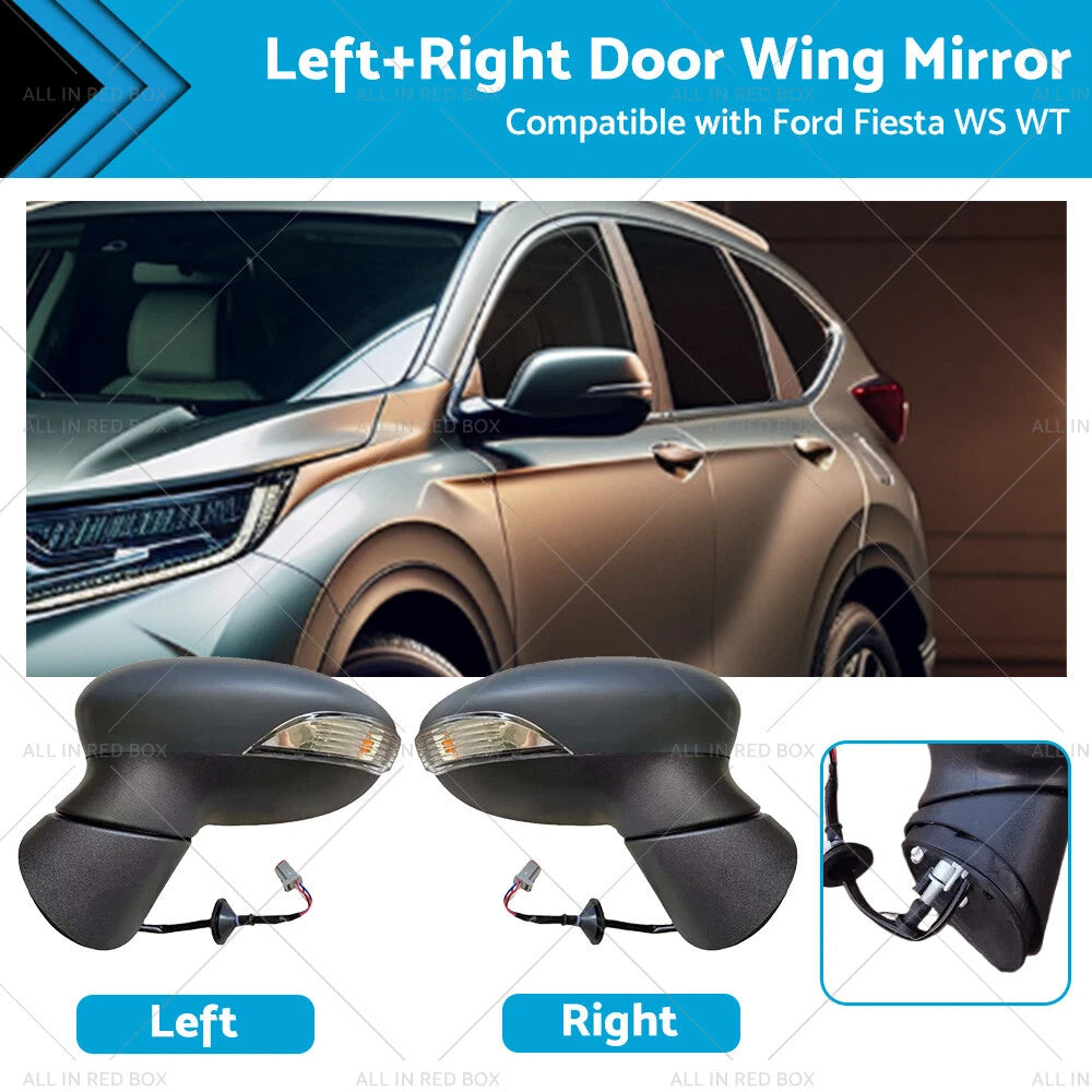 RH + LH Pair Electric Door Mirror for Ford Fiesta (2008–2017)