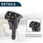 2 x Front Windshield Washer Nozzles for Kia Sorento (2003-2009)