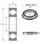 Deep Groove Ball Bearings 6908NR2RS   40x62x12mm