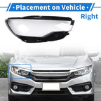 1 Pc Headlight Lens Cover for Audi A6 (2012–2014) Black