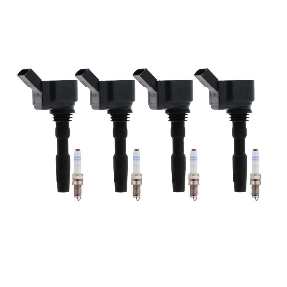 Set of 4 Ignition Coils & 4 Spark Plugs for VW Jetta 1.4 (2011–2018)