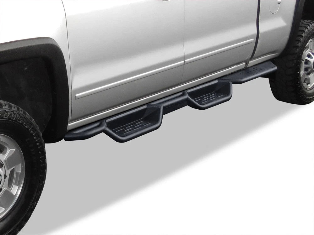Wheel to Wheel Black Drop Boards for Silverado Sierra Crew Cab (2007–2018)