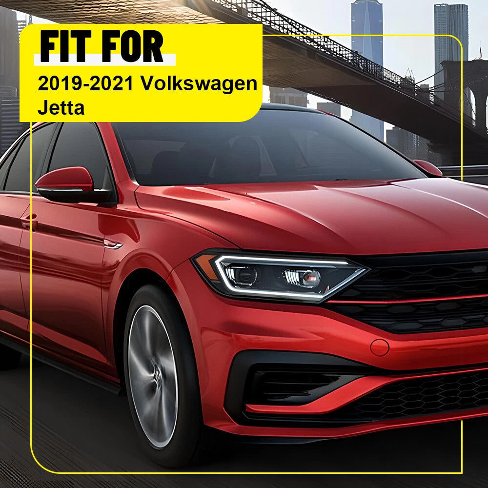 Set of 6 Door Pillar Post Trim Covers for Volkswagen Jetta (2019–2021) Gloss Black