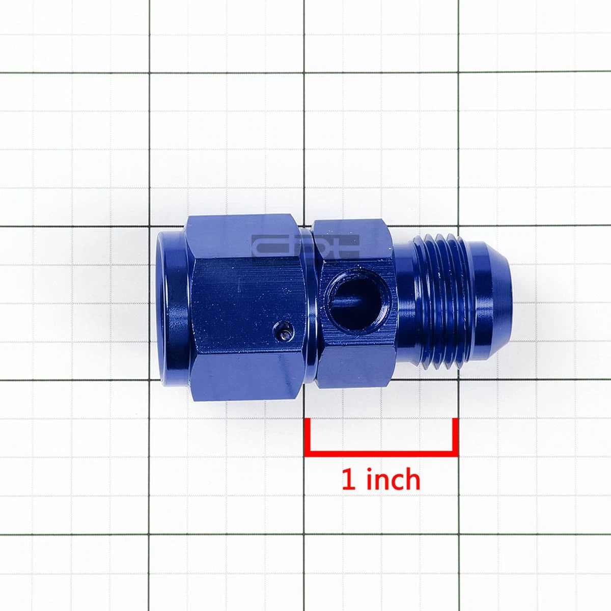 10AN Male-Female Union Fitting Adapter for AN10 (1/8" NPT Port) - Blue Aluminum Anodized