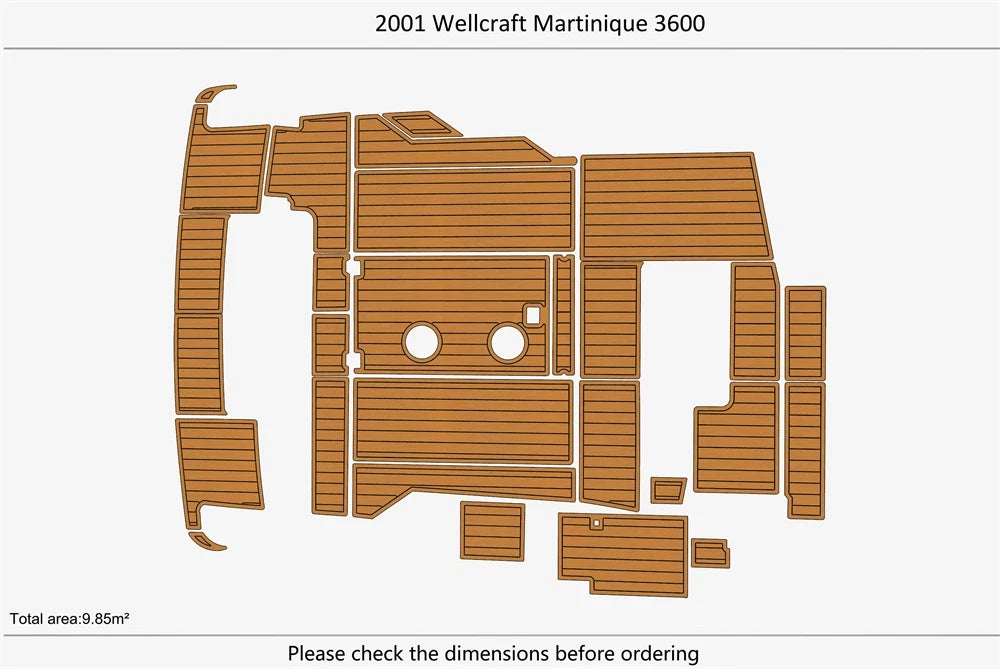 EVA Foam Teak Deck Flooring for Wellcraft 3600 Martinique (2001)