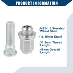 M12-1.5 Wheel Lug Stud Bolts 2 x for Toyota Lexus Scion (2000-2023)