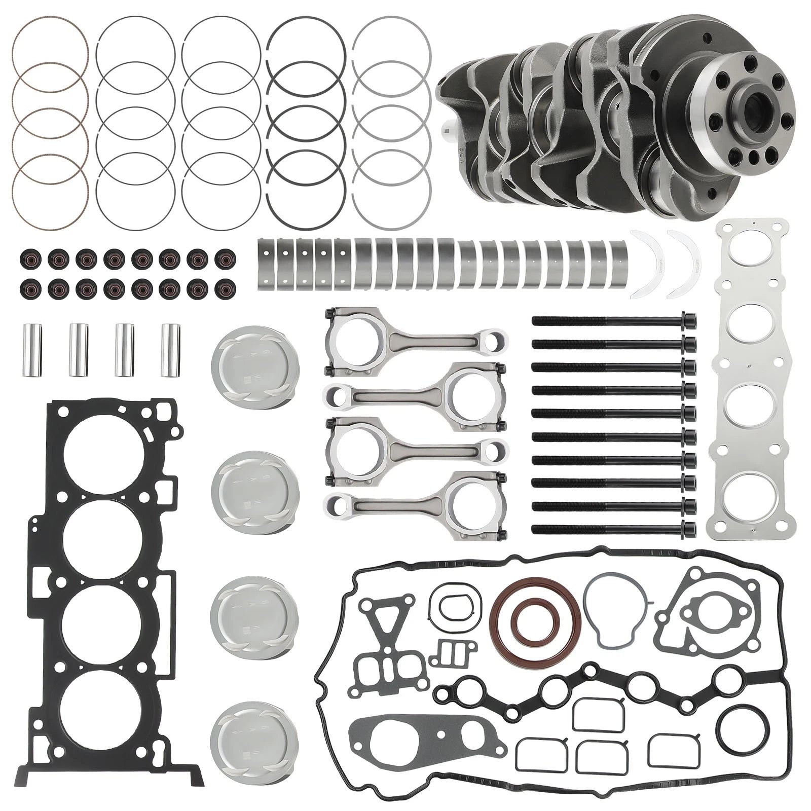 G4KE Engine Overhaul Rebuild Kit w/ Crankshaft & 4 Con Rods for Hyundai KIA 2.4L