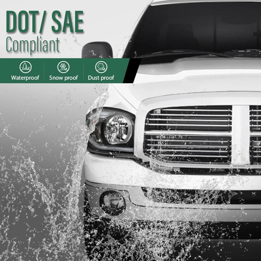 LED DRL Headlights for Dodge Ram 1500 2500 3500 (2006–2009)