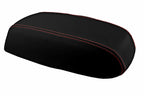 Leather Console Lid Armrest Cover for Hyundai Tucson (2010–2015) Red Stitch