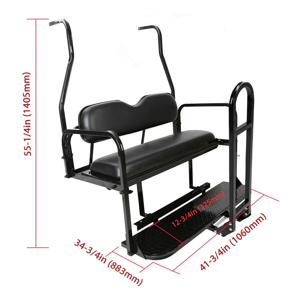 Rear Flip Seat Kit for Club Car DS (2000–2013) w/Grab Bar