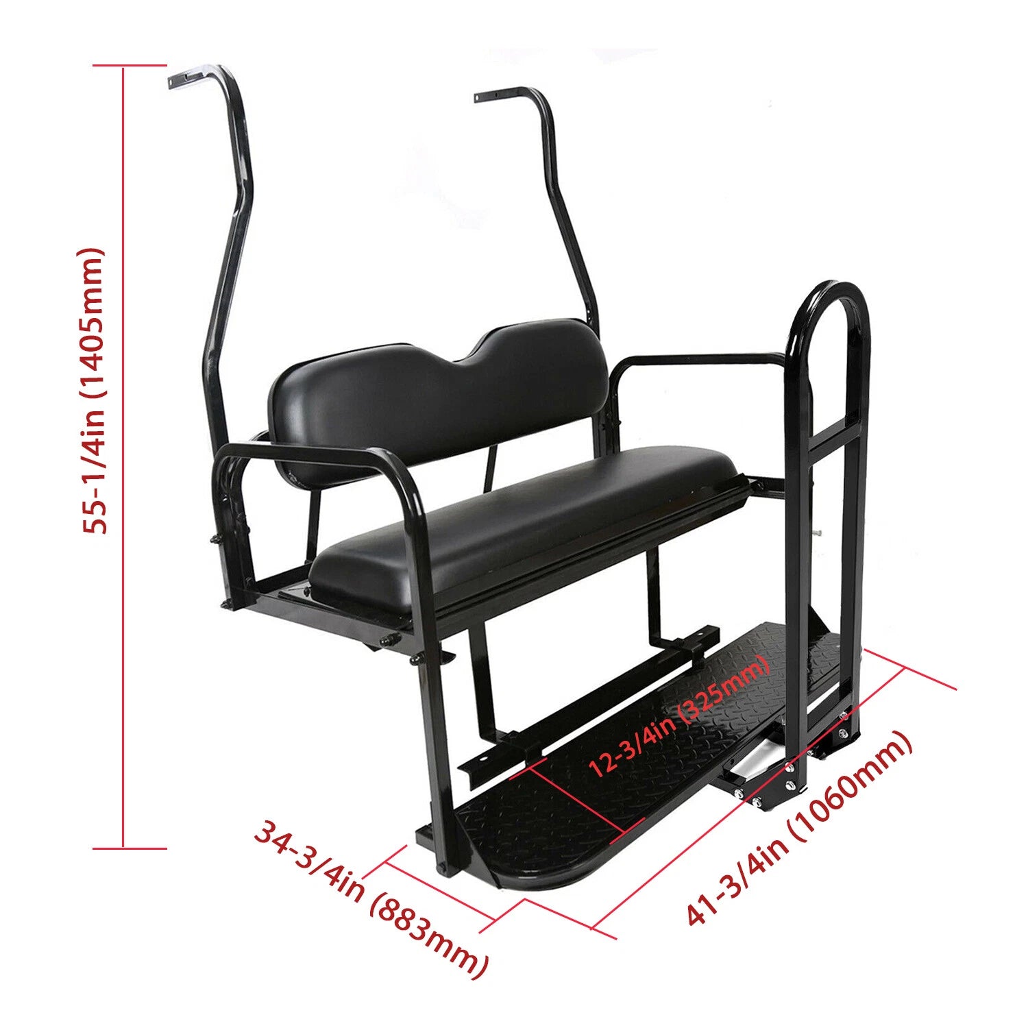 Rear Flip Seat Kit for Club Car DS (2000–2013) w/Grab Bar