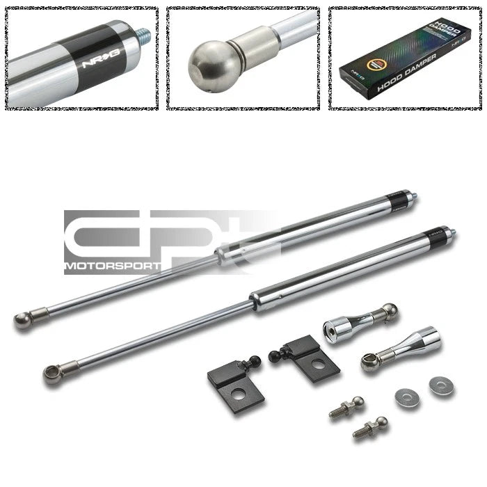 NRG Polished SS Hydraulic Hood Damper Kit for Mazda 6 (2005–2007)