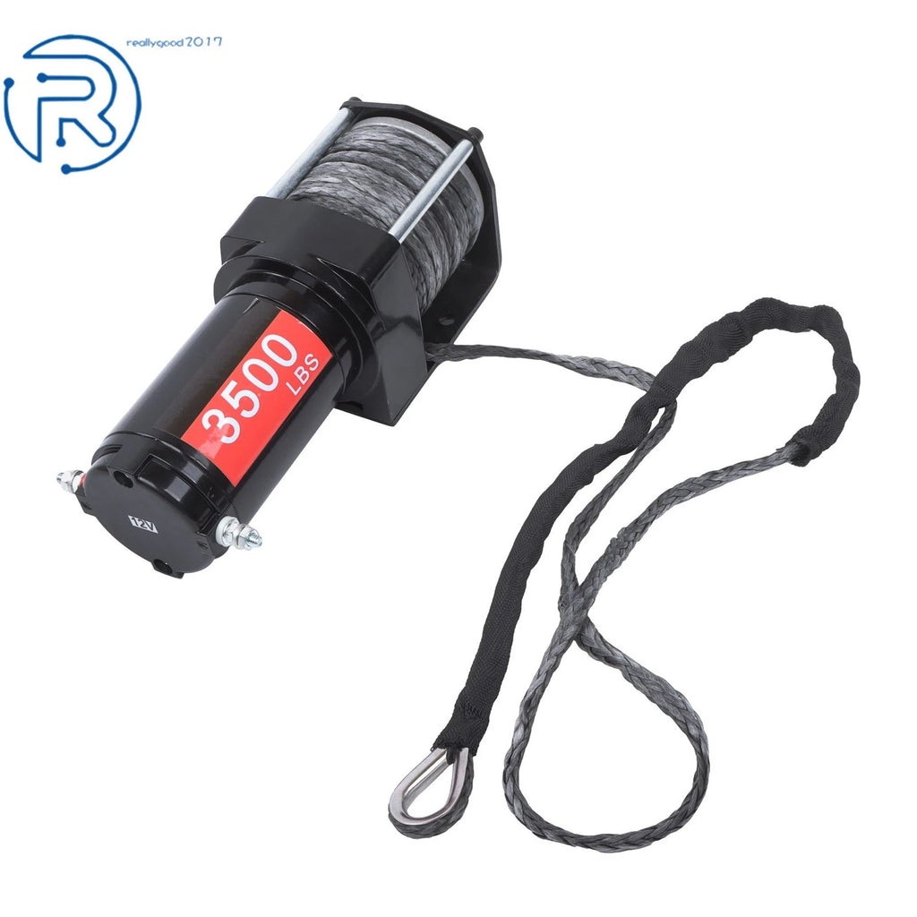 Electric Winch 3500lbs for Off-Road Vehicles (12V) - 50ft Synthetic Rope