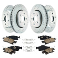 Front & Rear Drilled Rotors Ceramic Brake Pads for 2011–2017 Dodge Durango (3.6L)