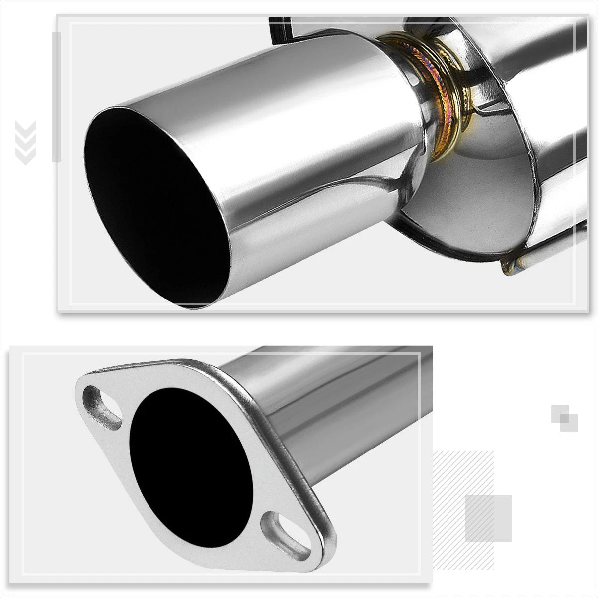 Dual 4" Tip Catback Exhaust Muffler for Ford Mustang 2011–2014