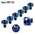 6 x M5x25mm Titanium Alloy Torx Head Bolts for Bike Motor - Blue