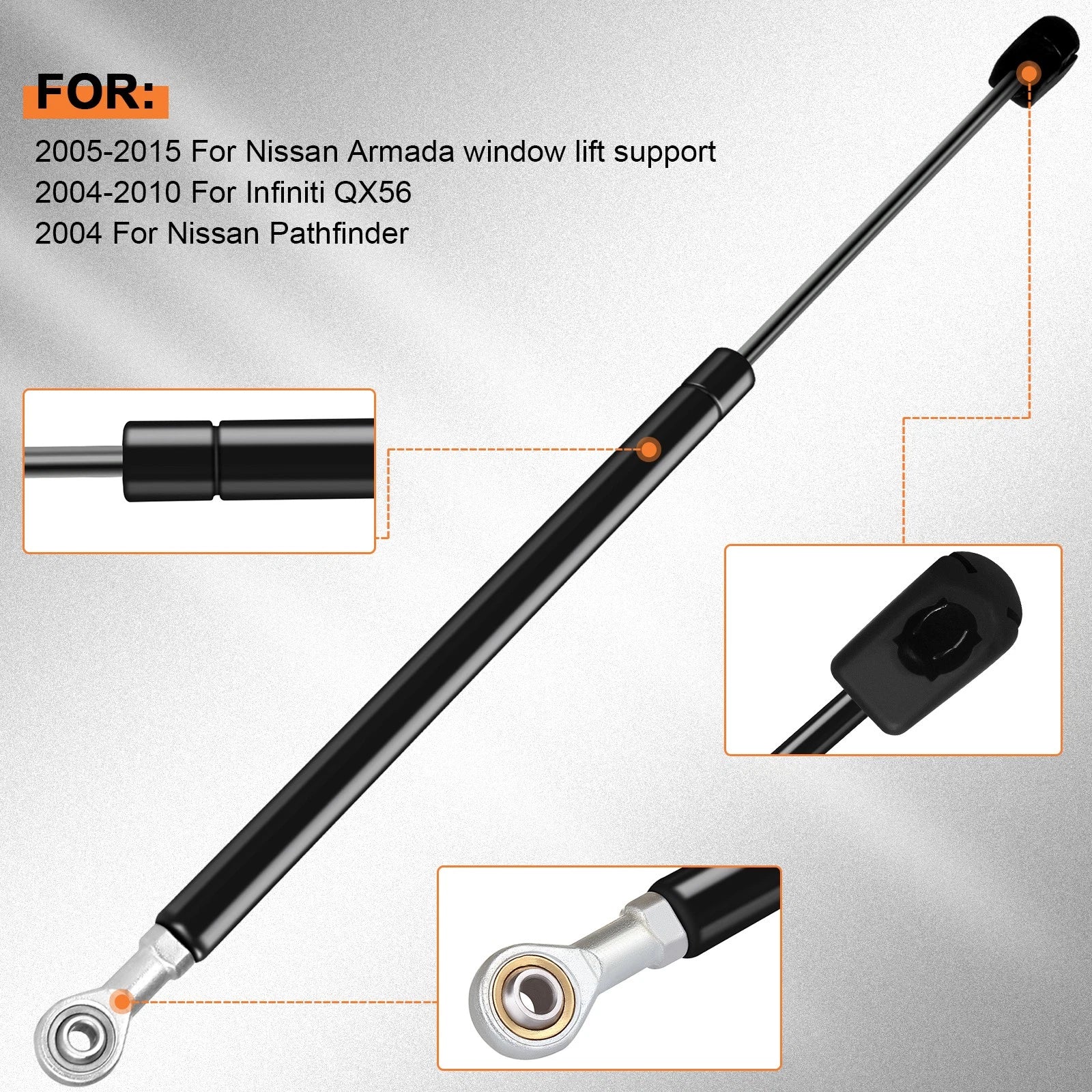 Set of 2 Rear Window Gas Lift Supports for Nissan Armada (2005–2015)