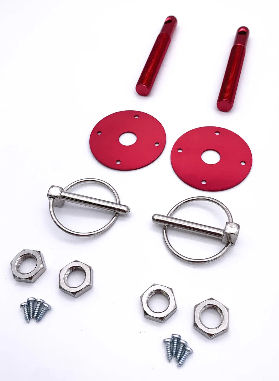 Hood Pin Kit Universal Replacement Aluminum Flip Over for All Vehicles (2010–2024)
