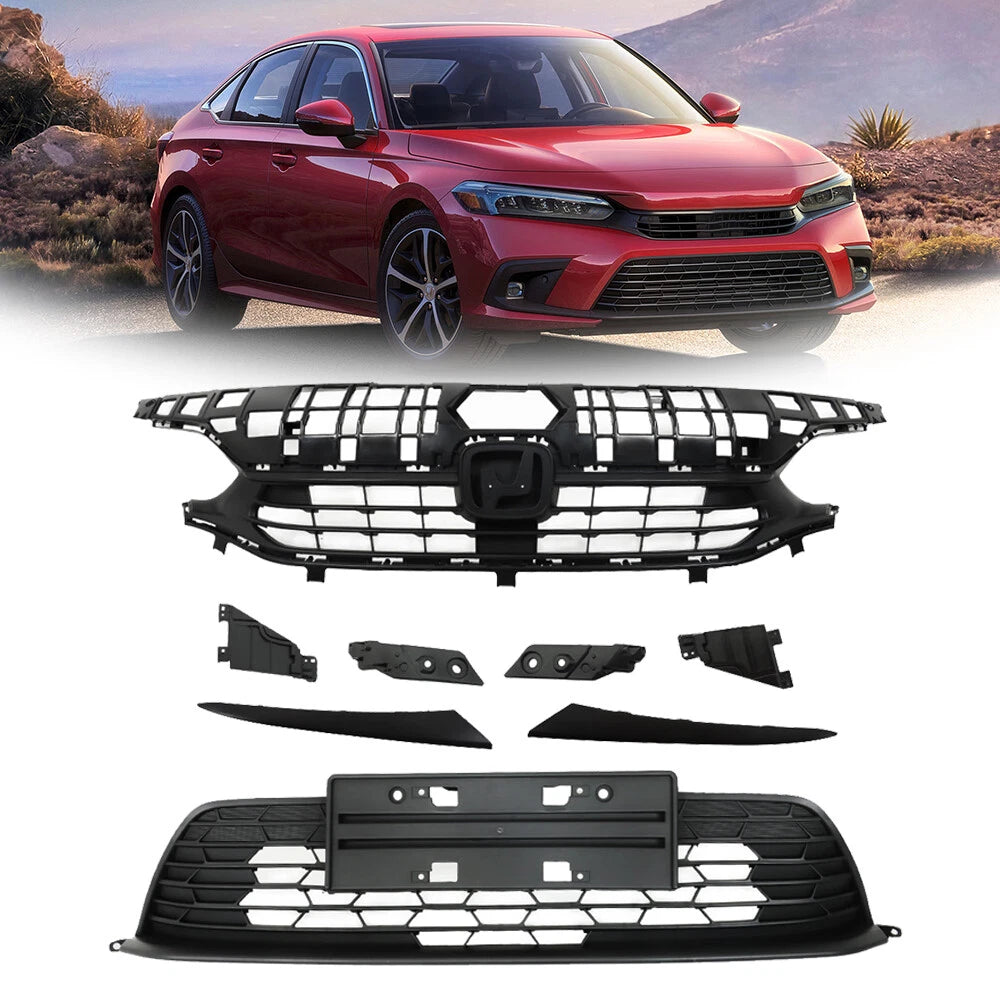Front Bumper Grille & Headlight Eyelid Set for Honda Civic (2022–2023)