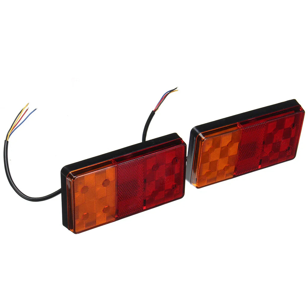 LED Tail Lights for Trailer Truck Brake/Rear Signals Amber+Red