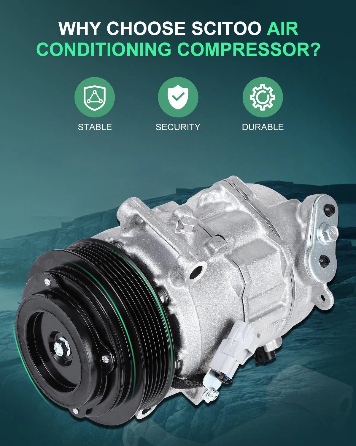AC A/C Compressor for Jeep Cherokee 2.4L (2014–2020) & Chrysler 200 2.4L (2015–2017)