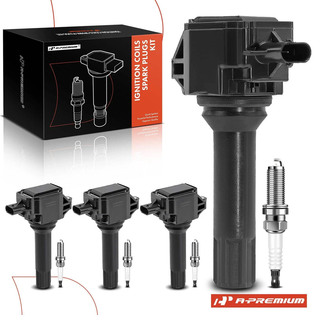 Set of 4 Ignition Coils & 4 Iridium Spark Plugs for Subaru Outback Forester