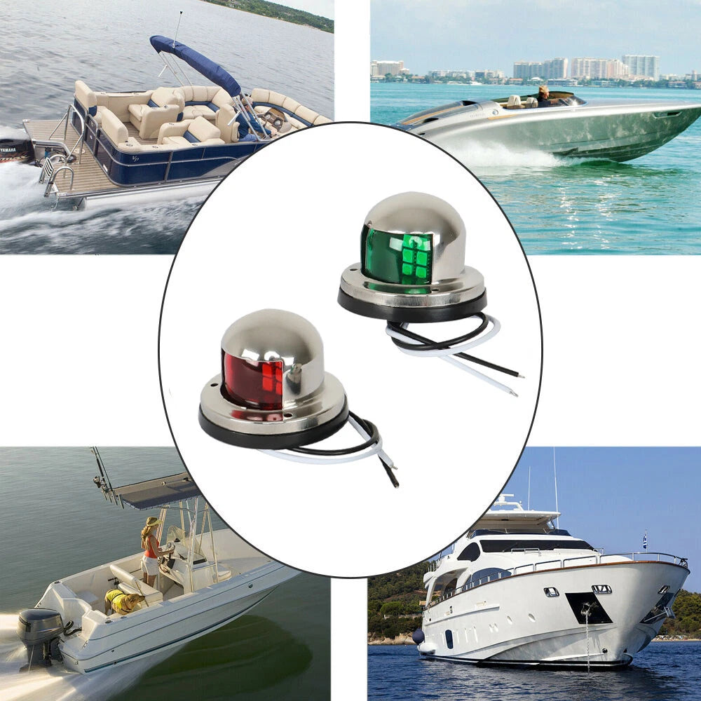2X LED Bow Navigation Lights for Marine Boat Yacht Pontoon (12V)