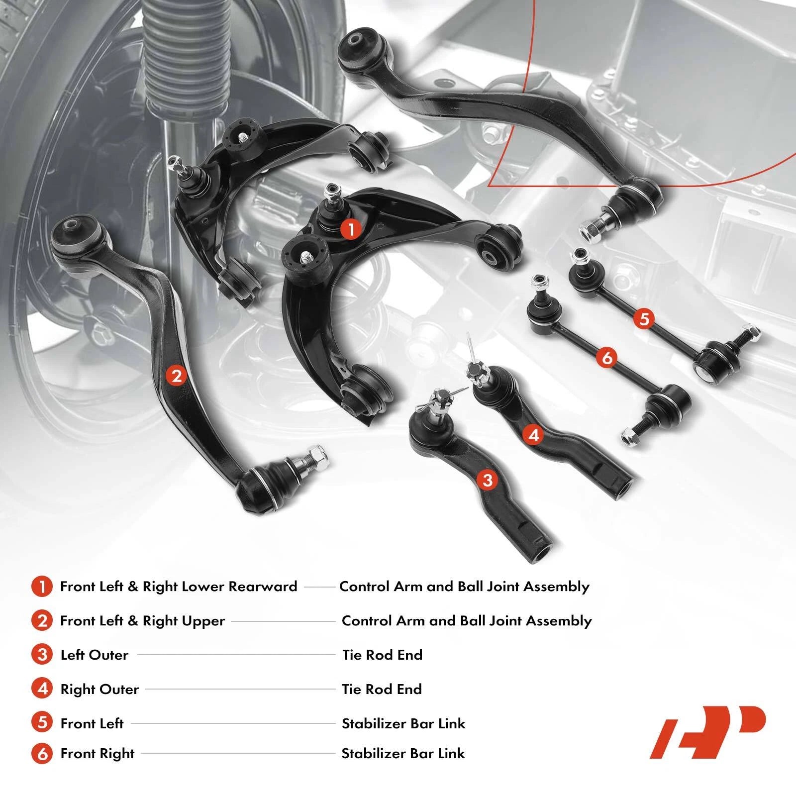 8x Control Arm Sway Bar Link for Ford Fusion Lincoln MKZ Mercury Milan (2006–2012)