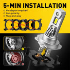 2X H7 LED Headlight Kit for Cars (High Low Beam, 40000LM, 6500K)