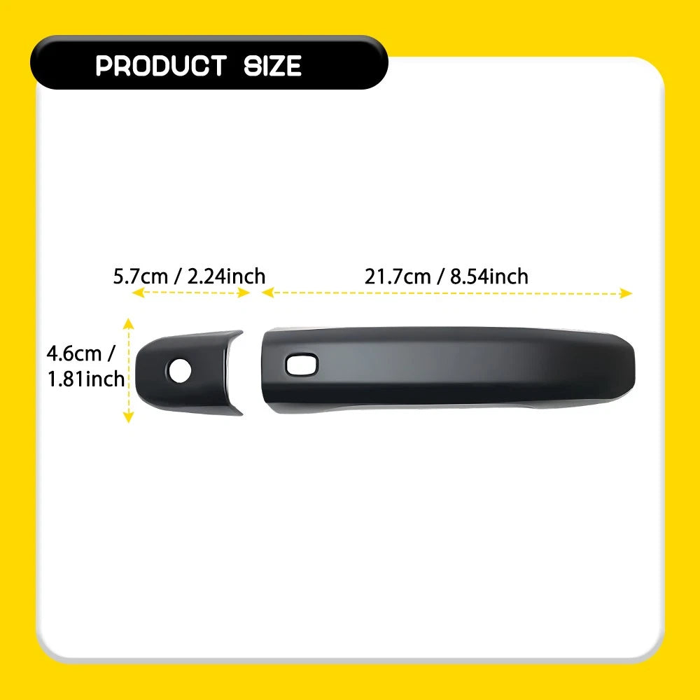 Gloss Black Door Handle Covers for Chevy Silverado 1500 (2019–2024)