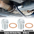 2pcs M18x1.5 Engine Oil Drain Plug Screw with Seal Ring for Volvo 
