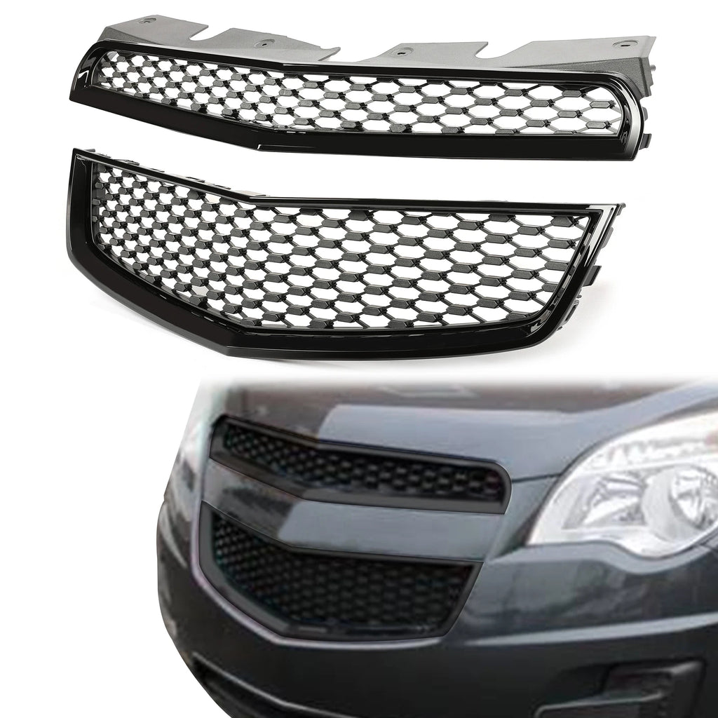 Black Honeycomb Front Upper & Lower Bumper Grille for Chevy Equinox (2010–2015)