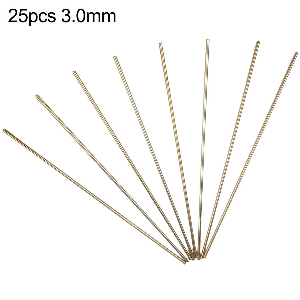 25PCS Brass Brazing Rods for Copper and Alloy Steel Welding (250mm)