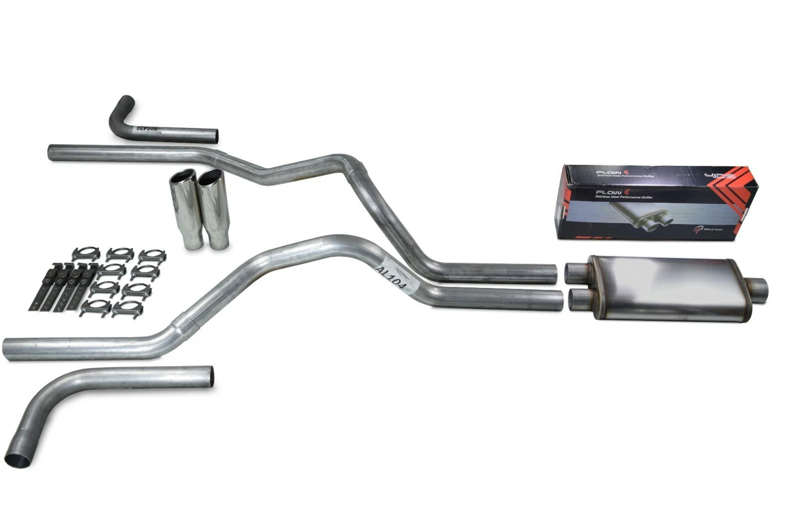 2.5" Dual Exhaust Kit for Ford F-150 (2004–2014) - Flow II, Clamp On Tips, Side Exit
