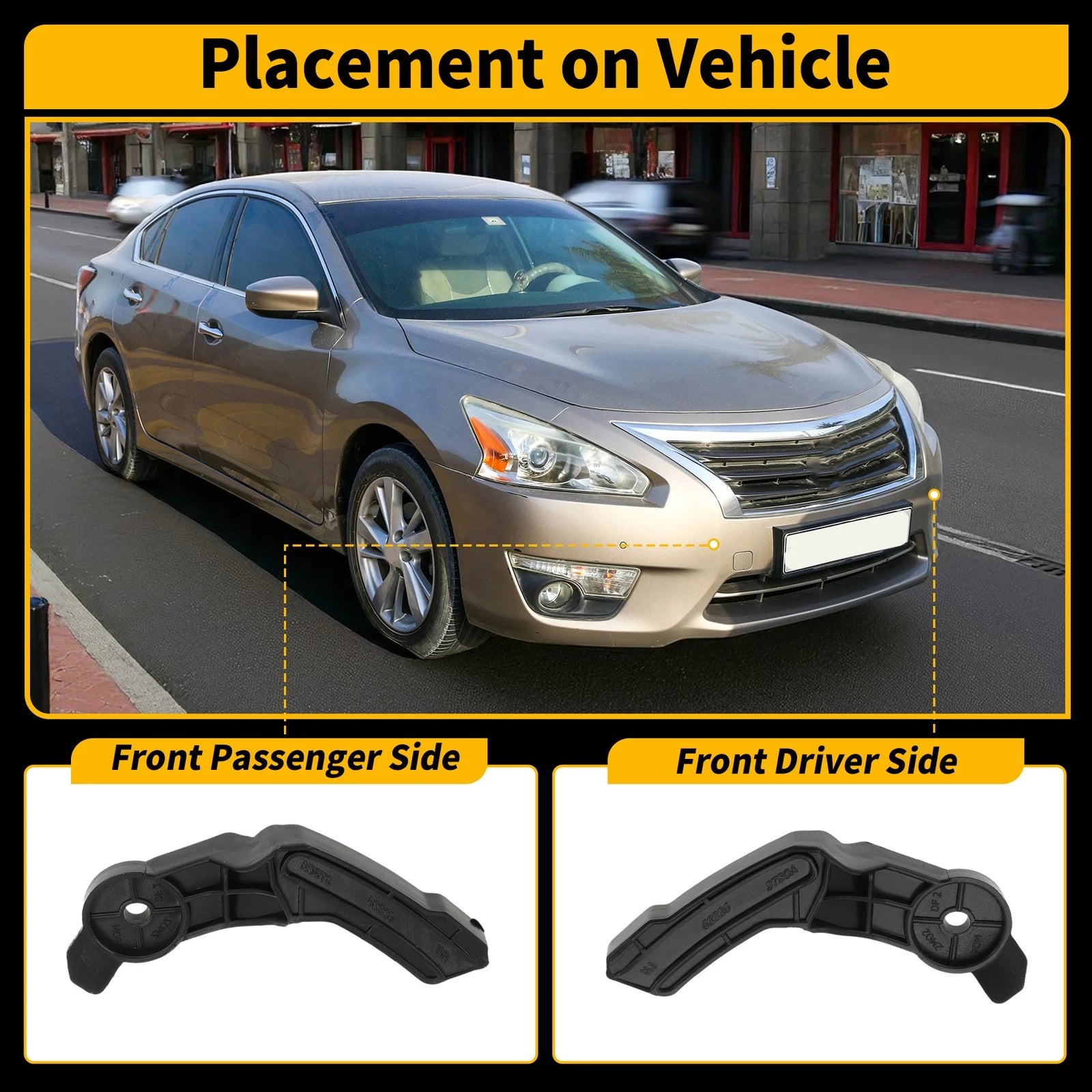Set of 2 Front Bumper Bracket Retainers for Nissan Altima (No. 622273TA0A/622263TA0A)