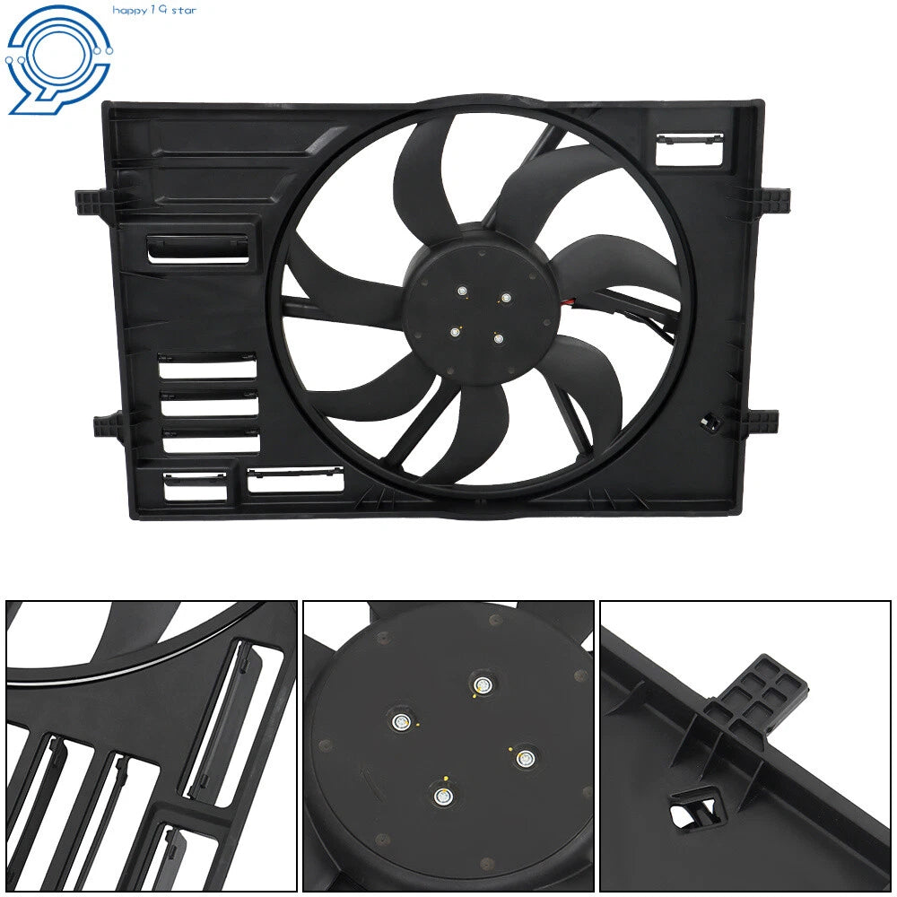 Cooling Fan Assembly for Audi A3 S3 VW e-Golf Golf Jetta (2015-2020)