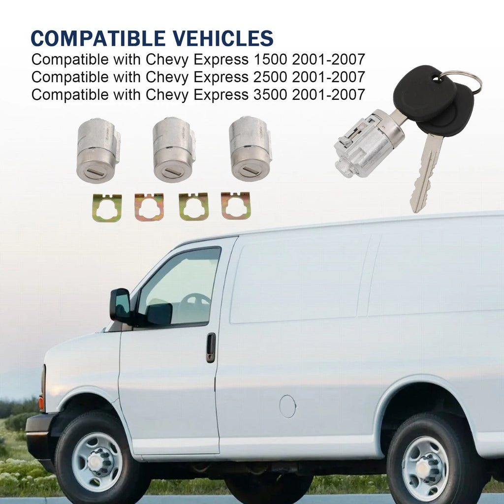 Door Lock Cylinders with Keys for Chevy GMC Express Savana (2001–2007)
