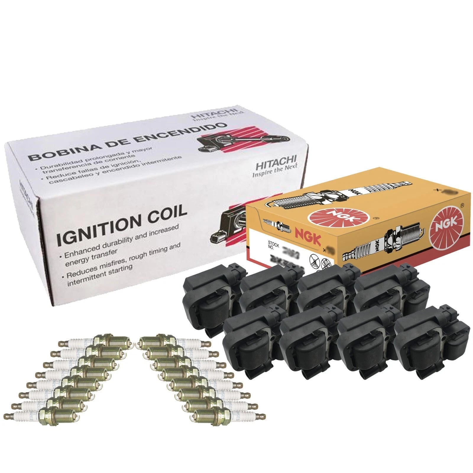Set of 8 Ignition Coils & 16 Spark Plugs for Mercedes W211 W220 W463 C209