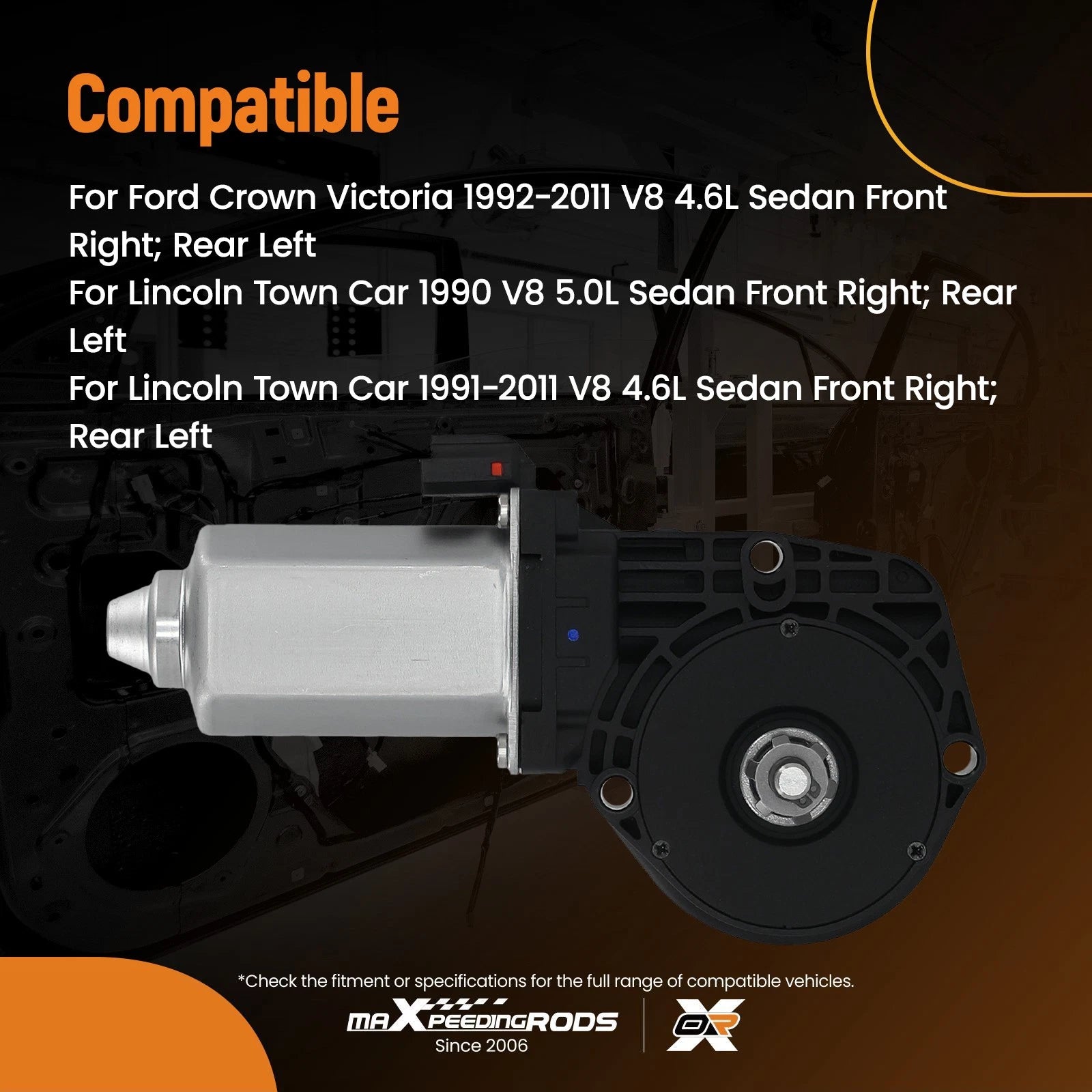 Rear Left Window Lift Motor for Lincoln Town Car (1991–2011) 1W7Z5423395BA 742253