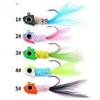 Weighted Feather Jig Lures for Boat Fishing (2.2cm, 2.6cm, 3cm)