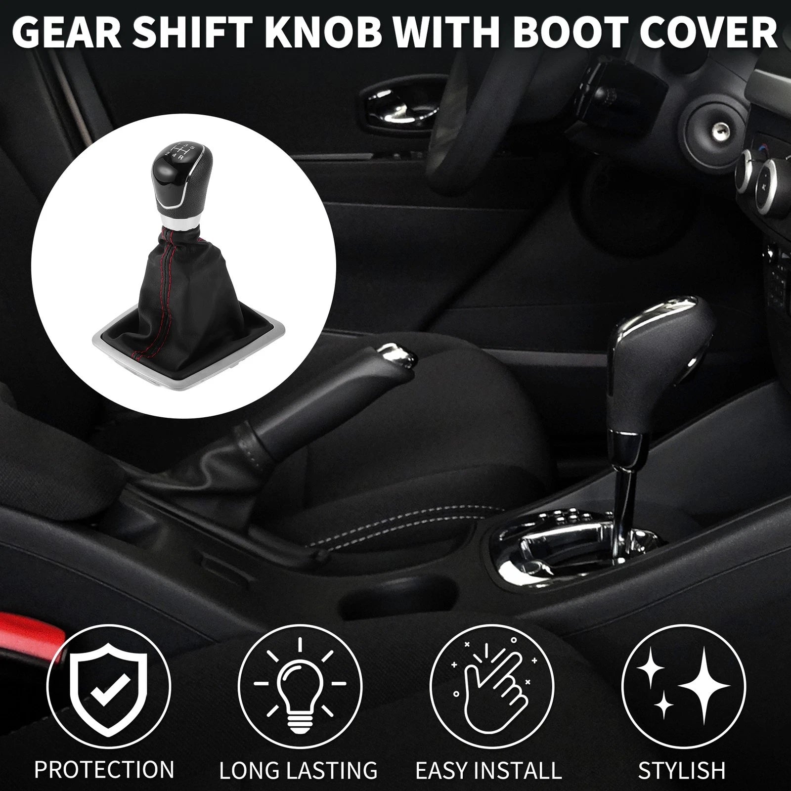 5 Speed Manual Gear Shift Knob with Cover for Ford Focus MK2 (2006–2011)