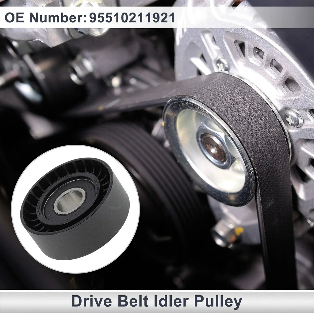 Drive Belt Idler Pulley for Porsche Cayenne (2011-2018) Black 1 x Piece