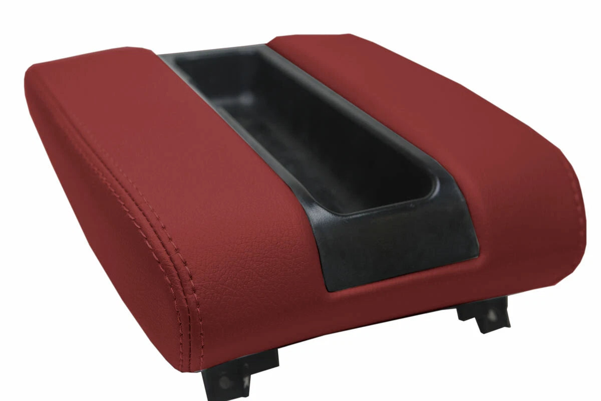 Leather Center Console Lid Armrest Cover for BMW E39 (1997–2003) Red