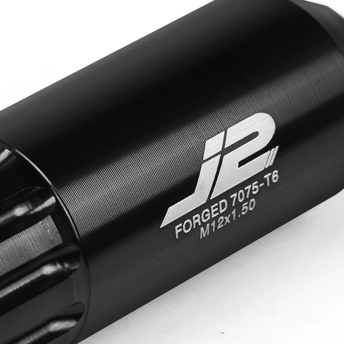 16 Pcs J2 7075 Forged Aluminum M12x1.5 Open-End Lug Nut Set w/4 Lock+Key Black