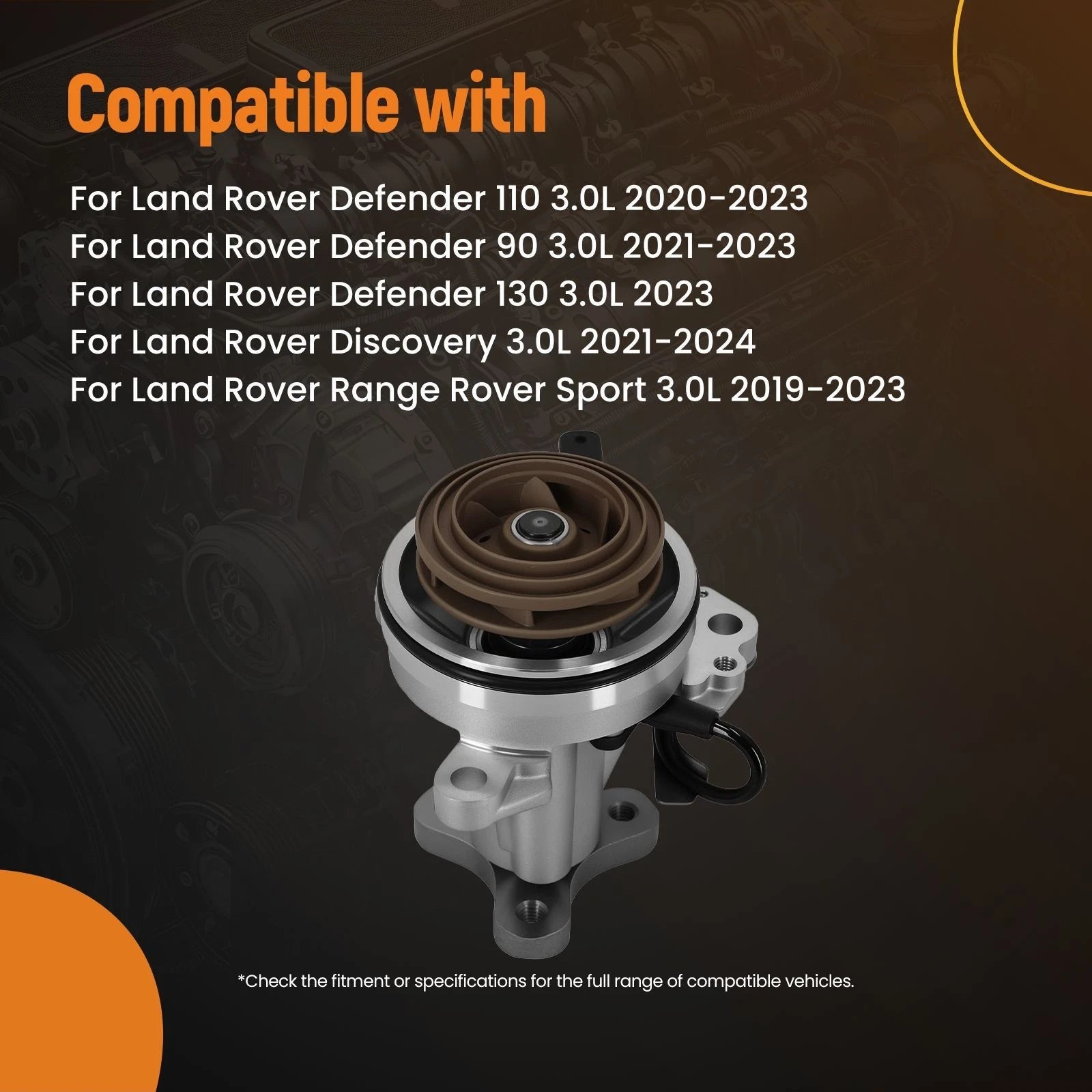 Cooling Water Pump for Land Rover Defender 3.0L (2020–2023)