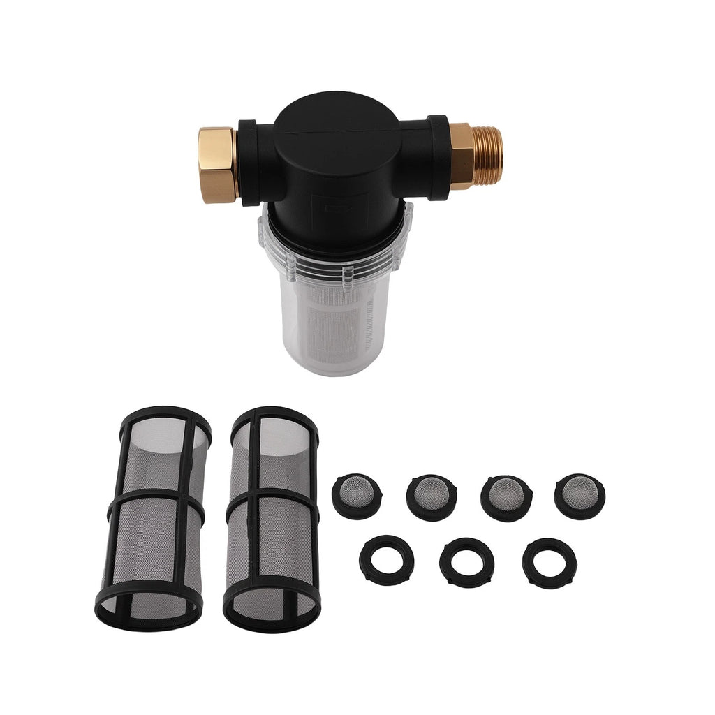 3/4" Brass Inline Water Filter for Garden Hose Pressure Washer
