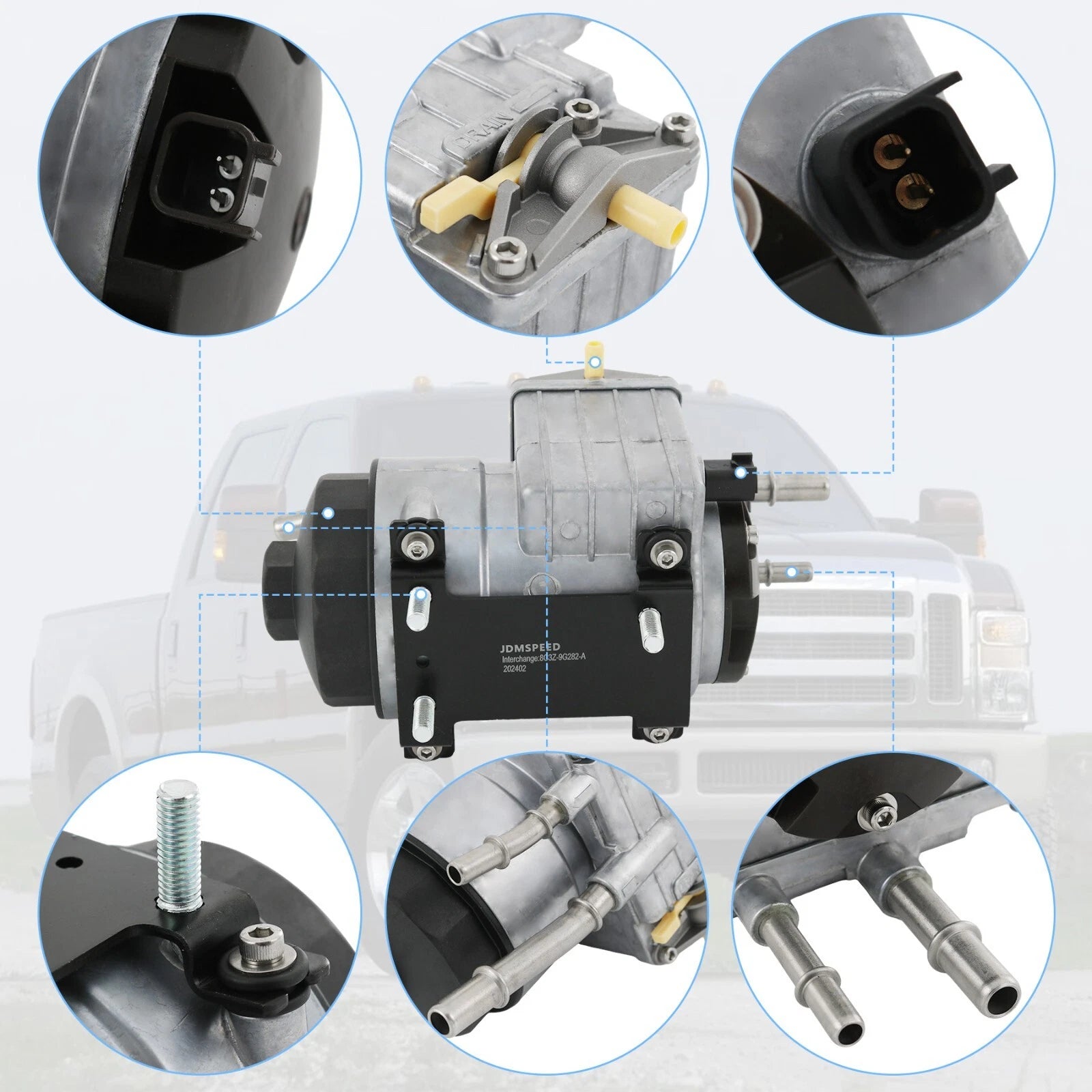 In-Line Diesel Fuel Pump & Filter for Ford F-250 F-450 F-350 (2008–2010)
