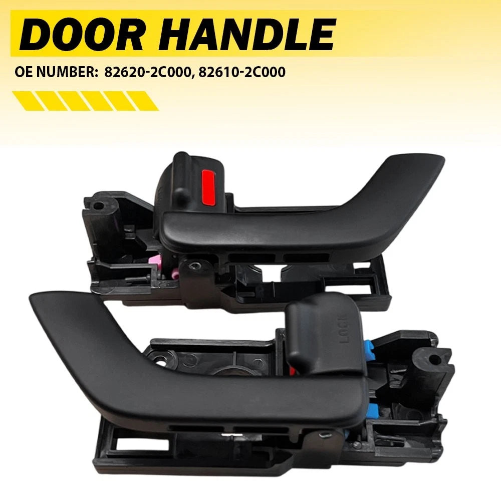 Set of 2 Front Interior Door Handles for Hyundai Tiburon (2003–2008) Matte Black
