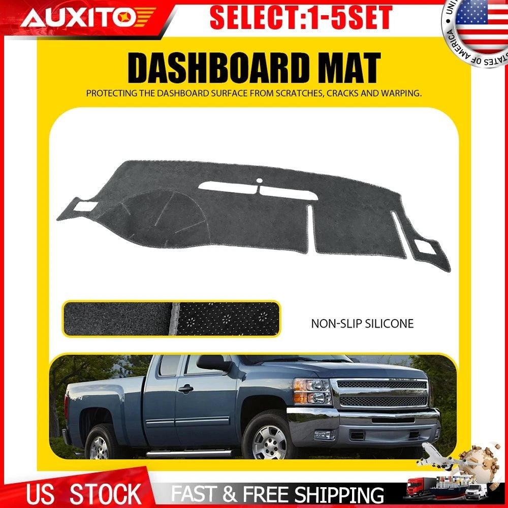 Dash Mat Cover Pad Gray for Chevrolet Silverado Tahoe Suburban (2007–2013)